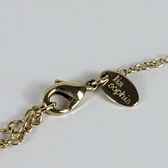 Lia Sophia Gold Tone Dangle Circle Charm Necklace 37" Opera Length Flapper - Picture 6 of 8